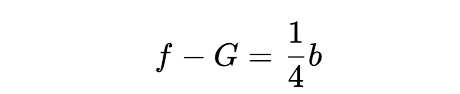 f-G= 1/4 b