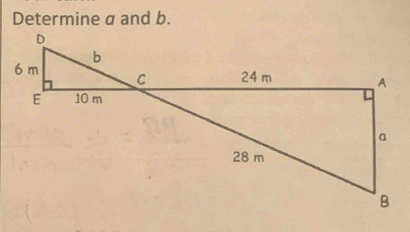 Determine a and b.