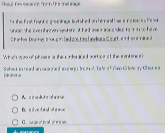Solved: Read the excerpt from the passage. In the first frantic ...