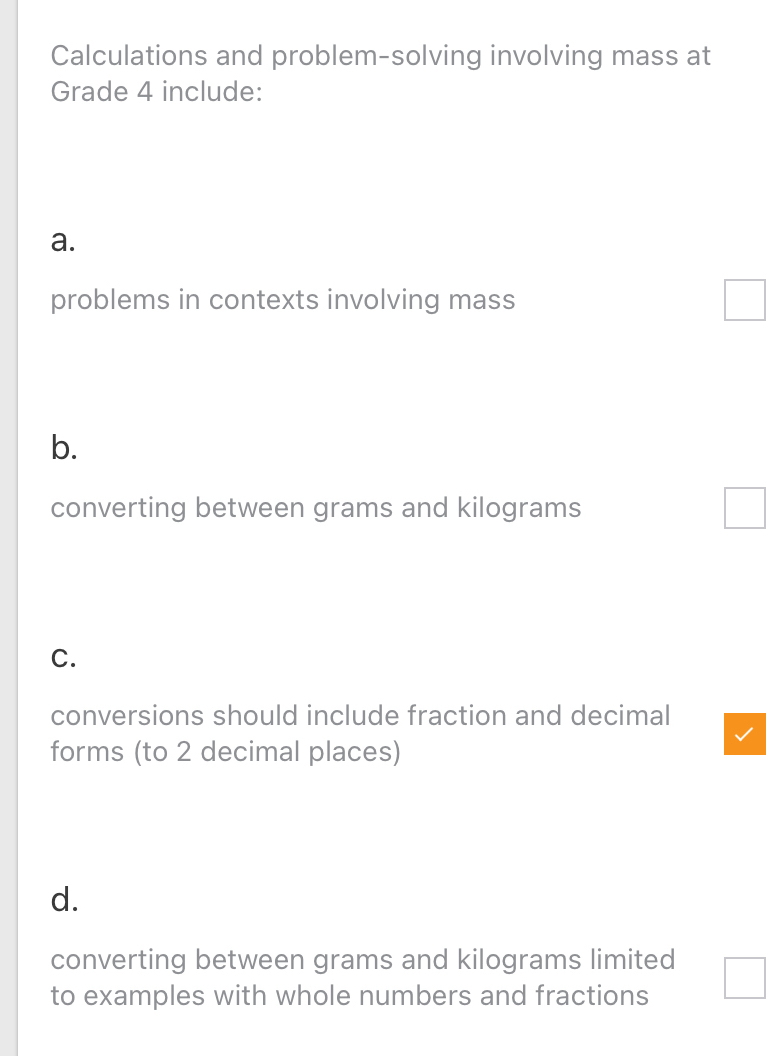 Solved: Calculations and problem-solving involving mass at Grade 4 ...