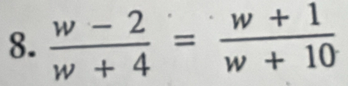  (w-2)/w+4 = (w+1)/w+10 