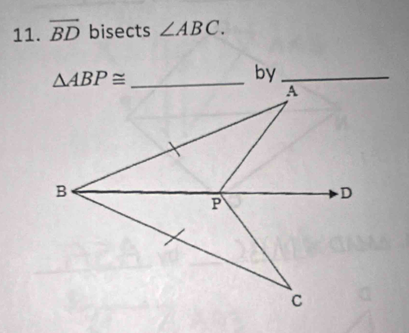 overline BD bisects ∠ ABC.