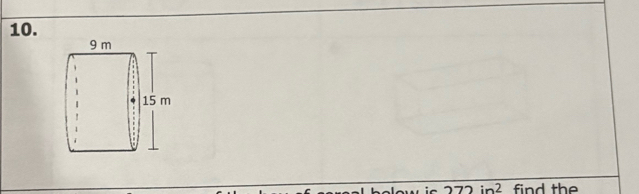 272in^2 find the