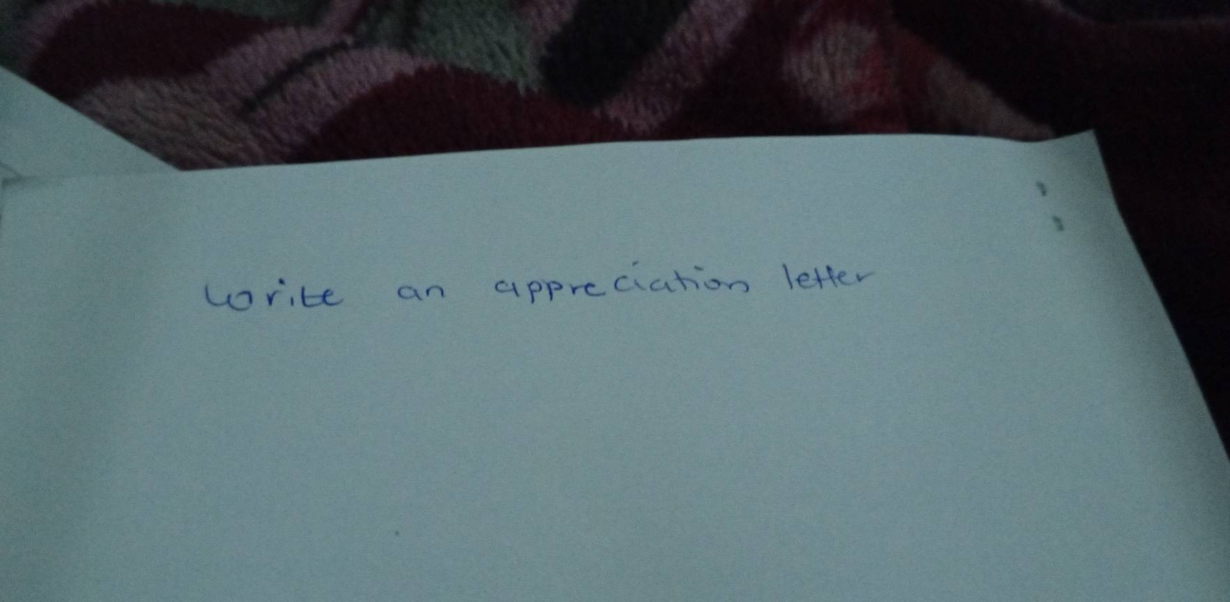 write an appreciation letter