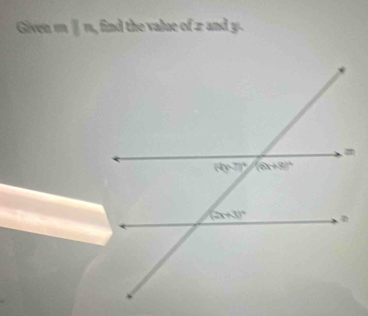 Given m /n, find the value of z and y.