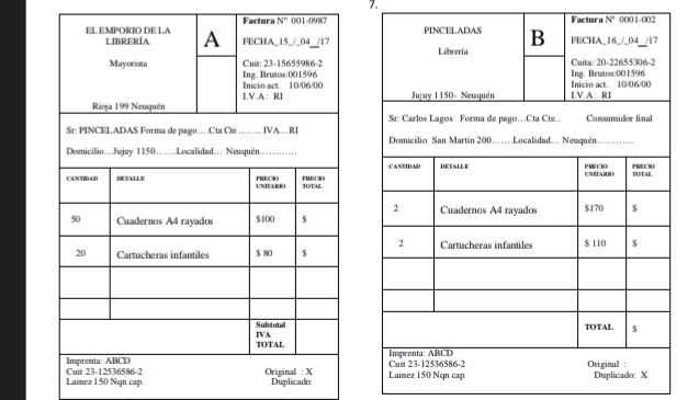 overline N° 001-0987 Factura N'' 0001-002
Lainez 150 Ngn cap.Duplicado