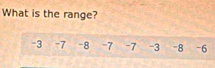 What is the range?
-3 -7 -8 -7 -7 -3 -8 -6