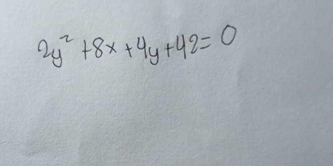 2y^2+8x+4y+42=0