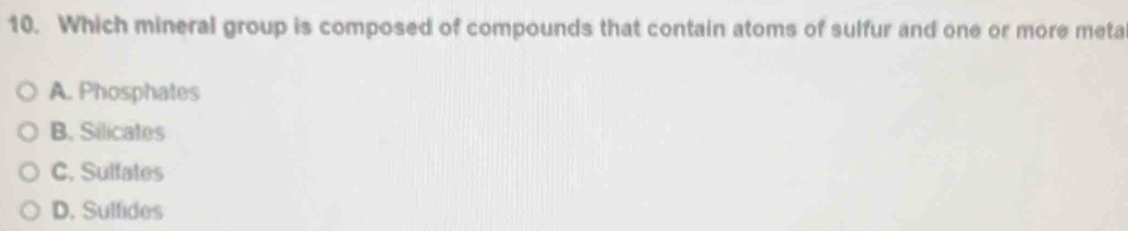 Solved: Which mineral group is composed of compounds that contain atoms ...