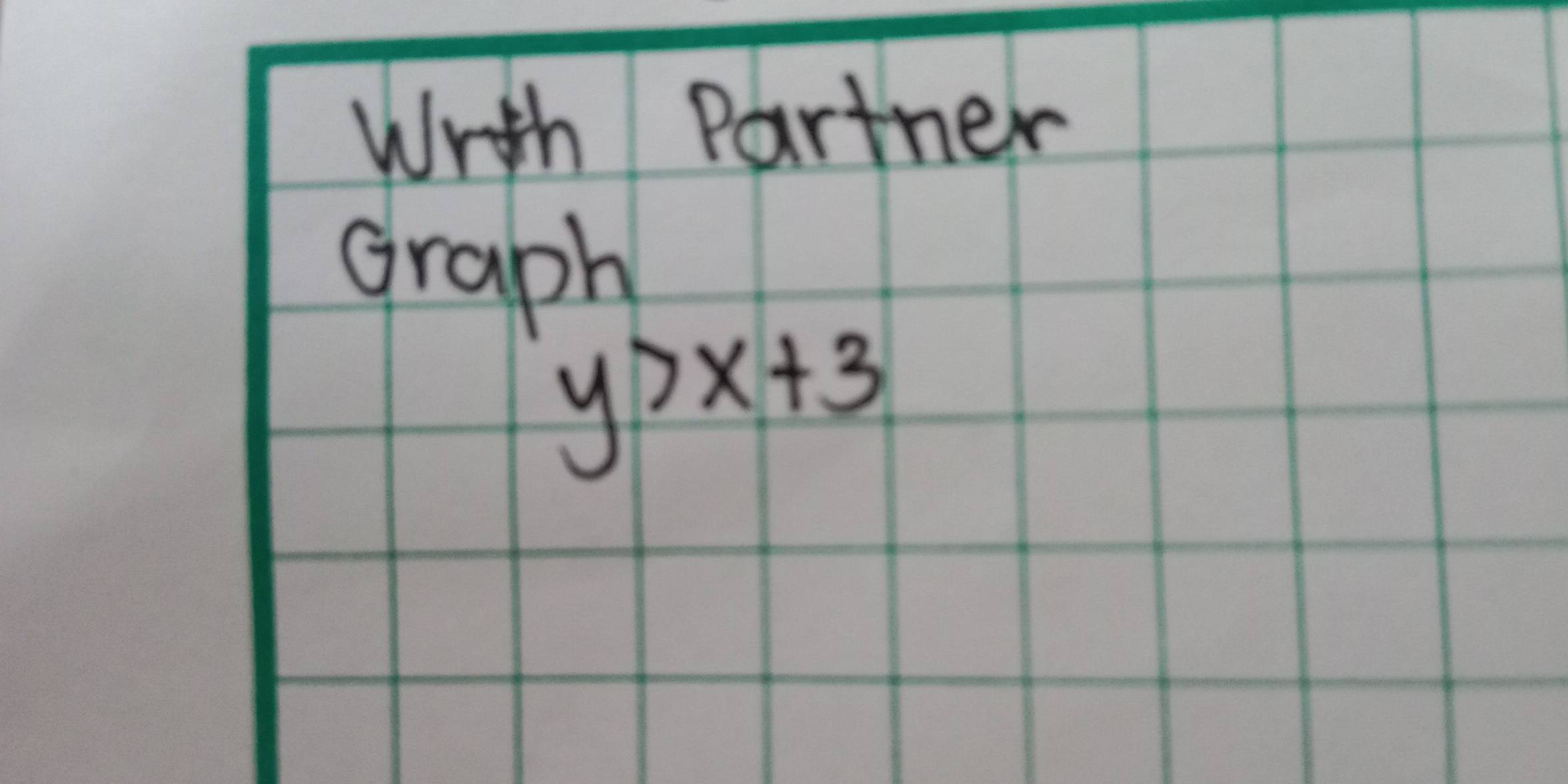 Writh Partner 
graph
y>x+3