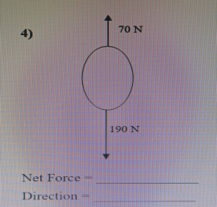 Net Force =
_
Direction =
_