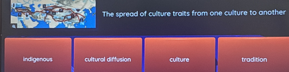 Solved: The spread of culture traits from one culture to another ...