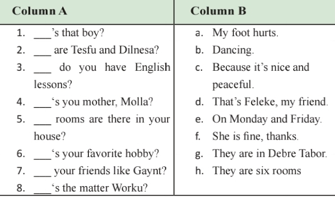 Cumn A Column B 
. 
. 
_