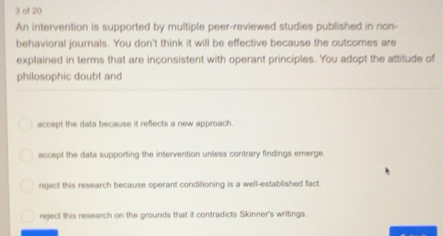 Solved: of 20 An intervention is supported by multiple peer-reviewed ...