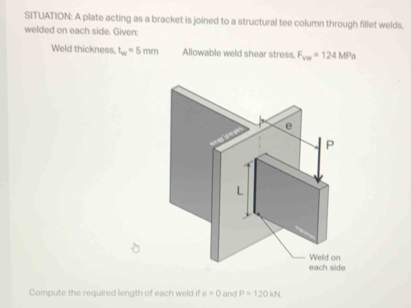 Solved: SITUATION: A plate acting as a bracket is joined to a ...