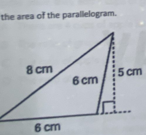 the area of the parallelogram.