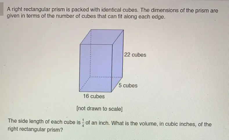 Solved: A right rectangular prism is packed with identical cubes. The ...