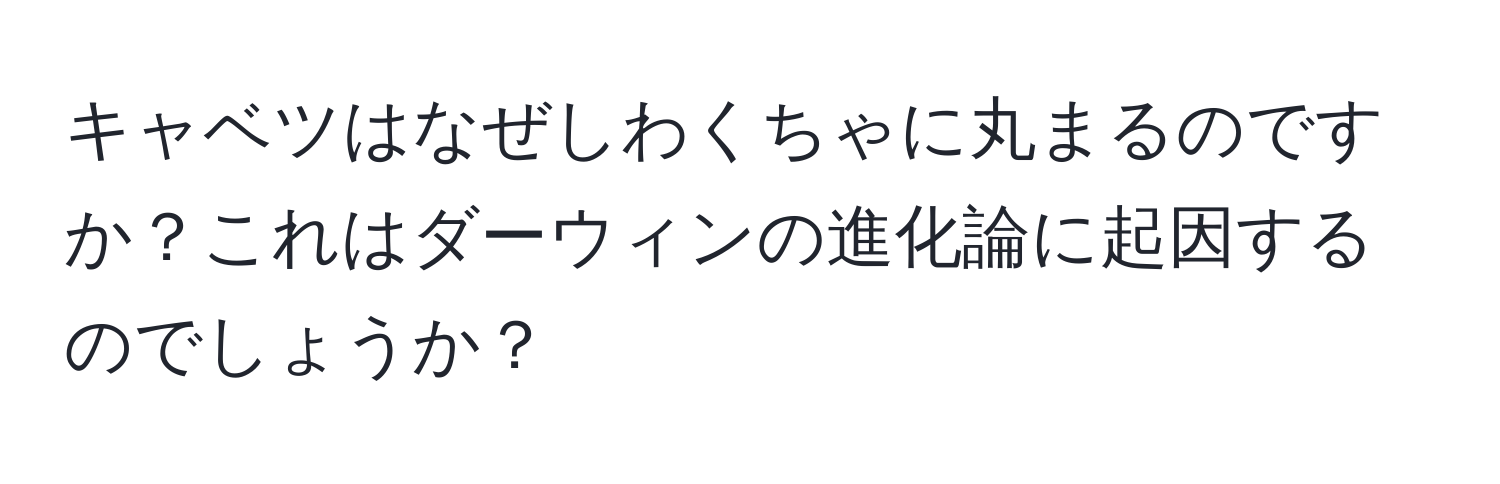 キャベツはなぜしわくちゃに丸まるのですか？これはダーウィンの進化論に起因するのでしょうか？