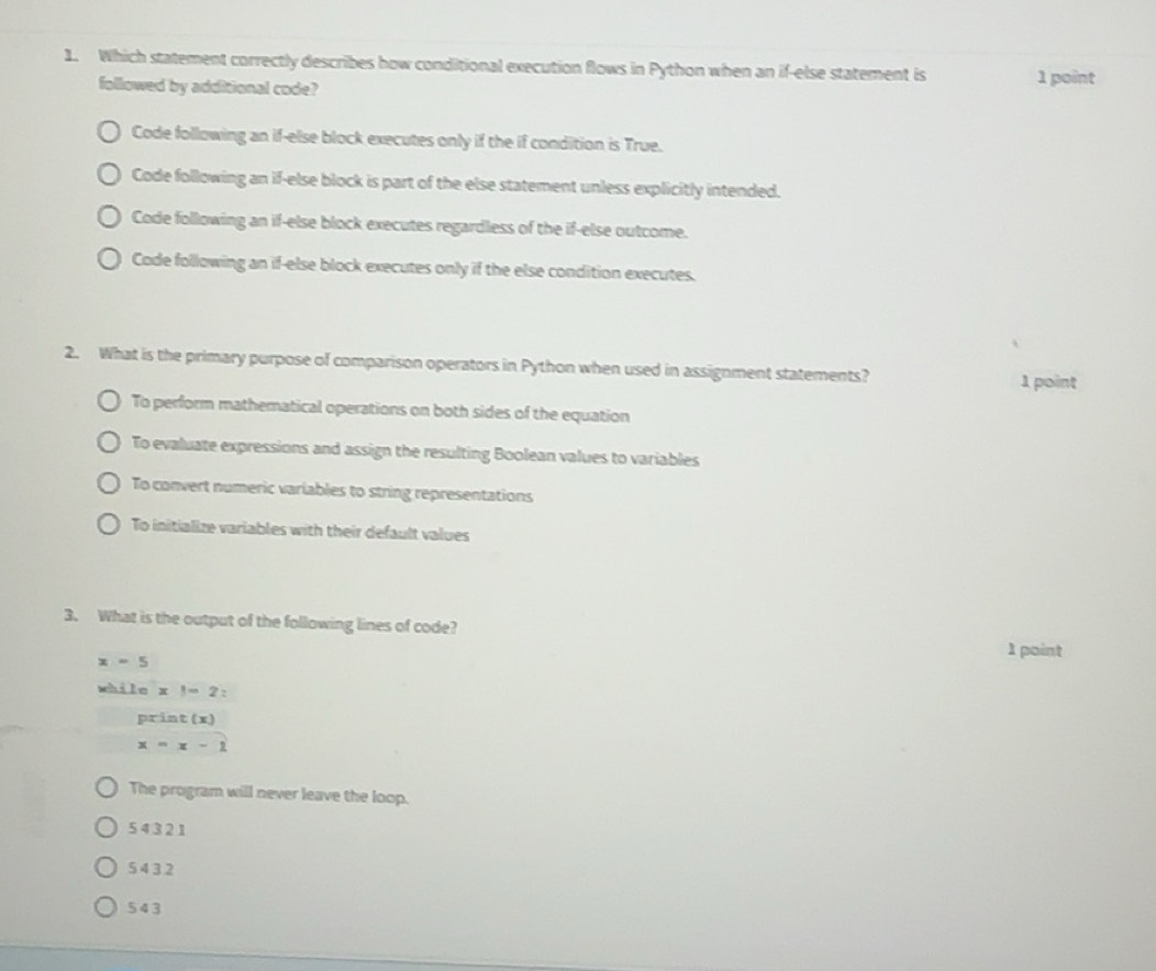 Solved: Which statement correctly describes how conditional execution ...