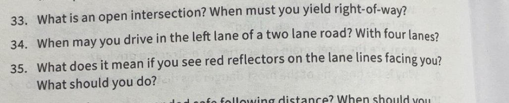 Solved: What is an open intersection? When must you yield right-of-way ...