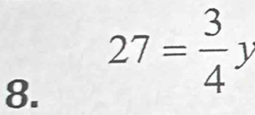 27= 3/4 y