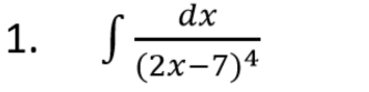 ∈t frac dx(2x-7)^4