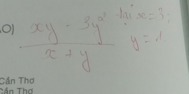 (O1
 (xy-3y^2+2x-3)/x+y y=1