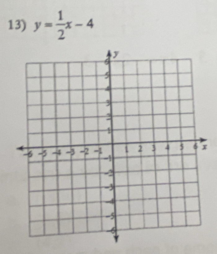 y= 1/2 x-4