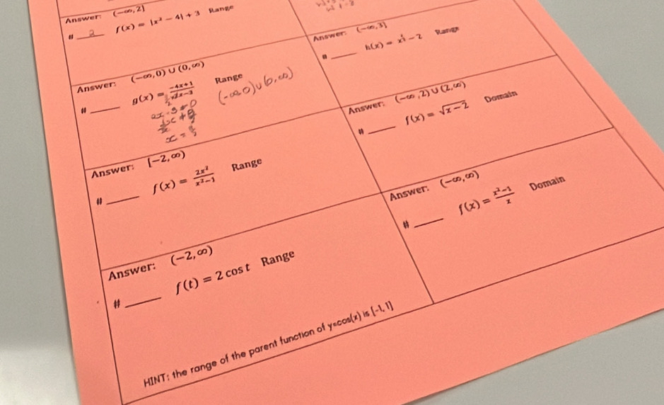 Answer: (-∈fty ,2] Range
A|=7