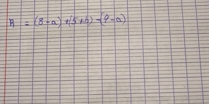 R=(8-a)+(5+b)-(4-a)