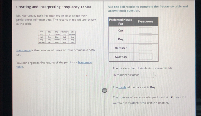 Solved: Creating and Interpreting Frequency Tables Use the poll results ...