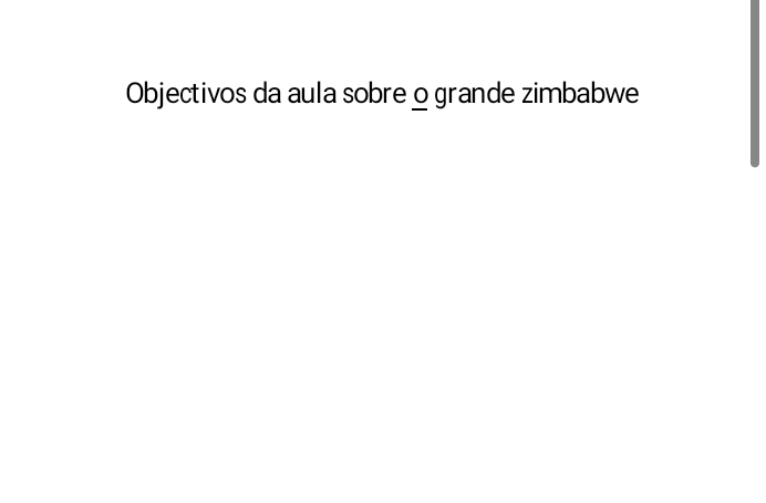 Objectivos da aula sobre o grande zimbabwe