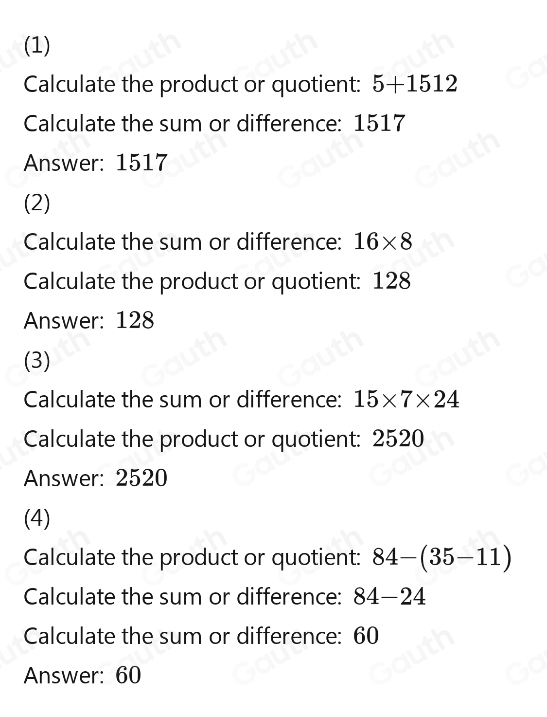 Solved: Les expressions suivantes sont-elles des sommes ou des produits ...