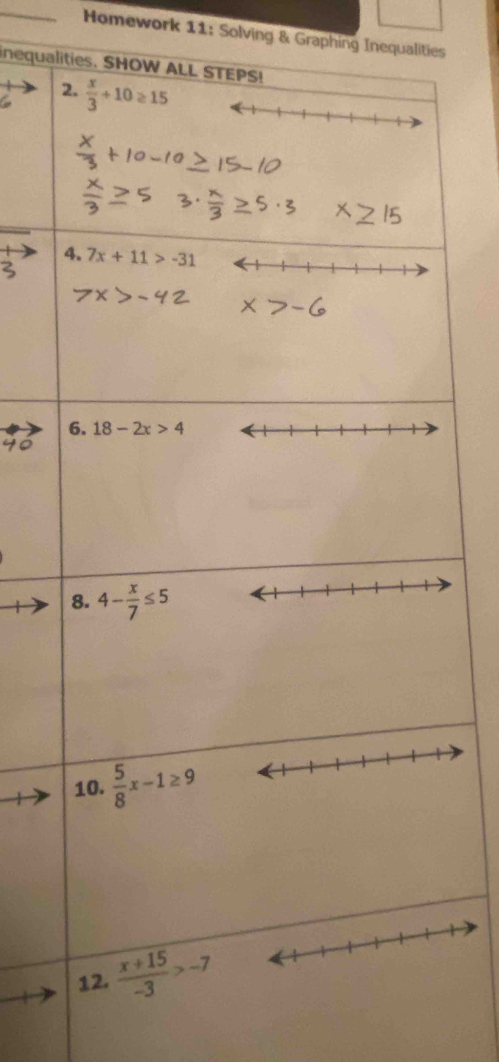 Homework 11: Solving & Graphing Inequalities
inequa