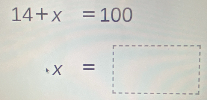 14+x=100