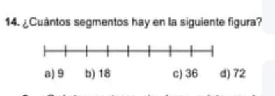 ¿Cuántos segmentos hay en la siguiente figura?