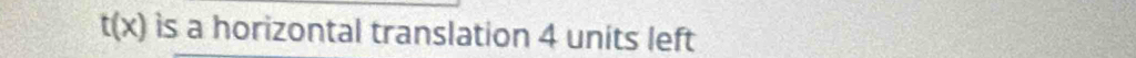 t(x) ìs a horizontal translation 4 units left