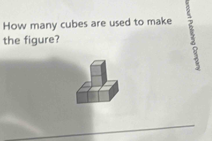 How many cubes are used to make 
the figure? 
？