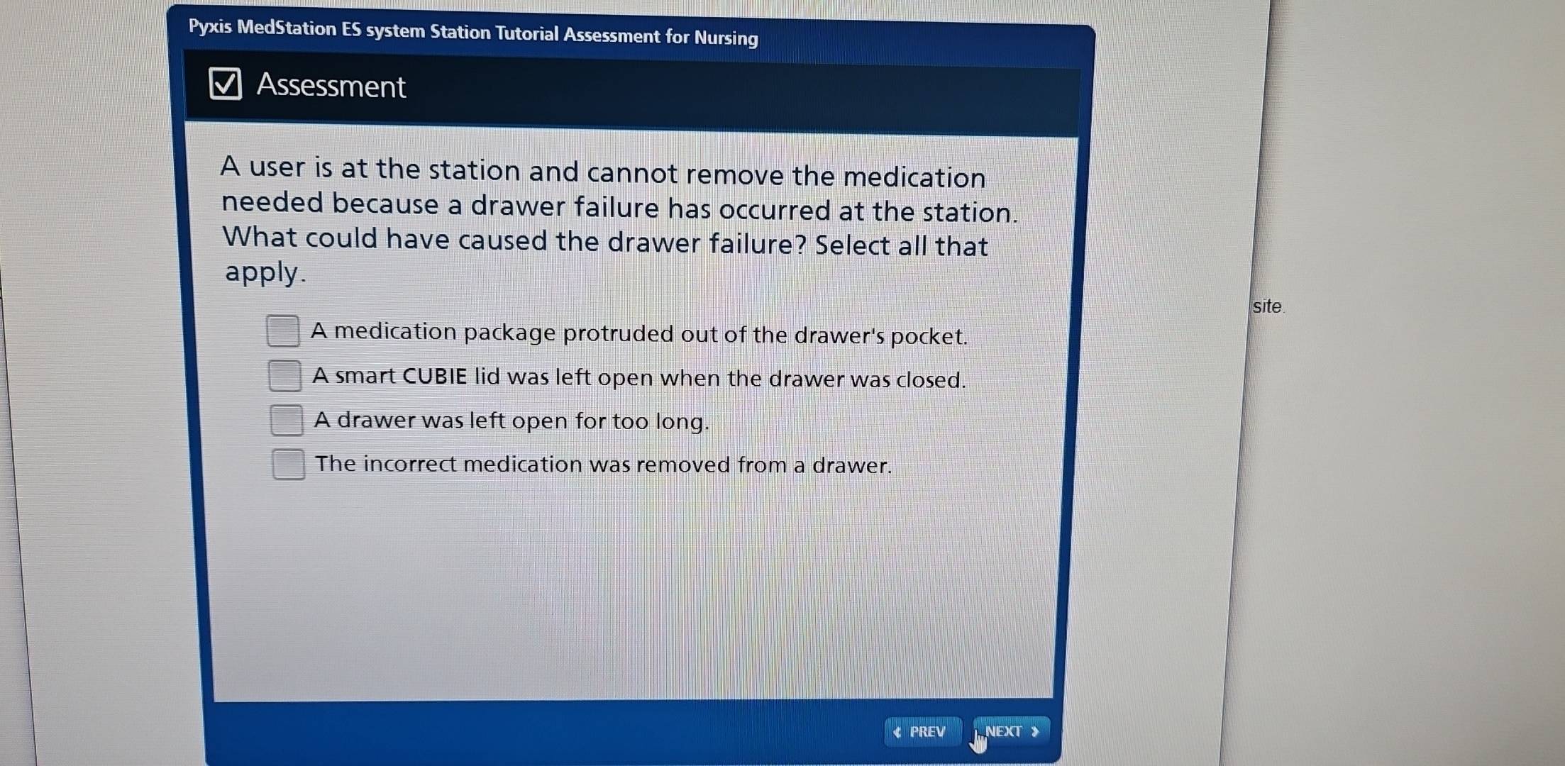Solved: Pyxis MedStation ES system Station Tutorial Assessment for ...