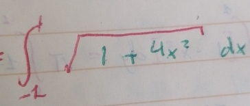 ∈t _(-2)^1sqrt(1+4x^2)dx