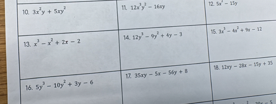 5x^2-15y
2 20x-5