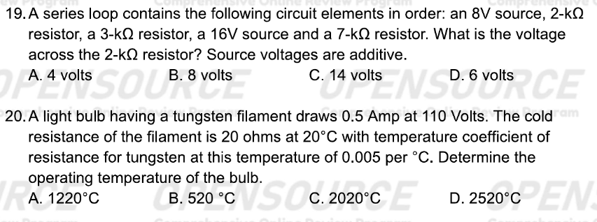 Solved: A series loop contains the following circuit elements in order ...