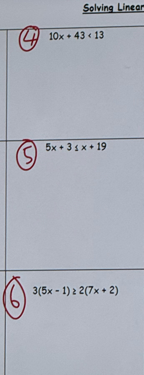 Solving Linear