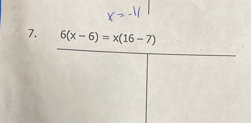 6(x-6)=x(16-7)