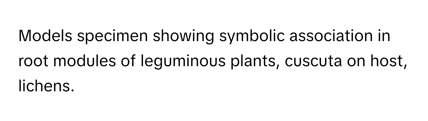 Solved: Models specimen showing symbolic association in root modules of ...