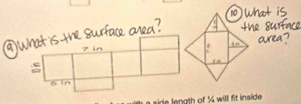 side length of ¼ will fit inside .