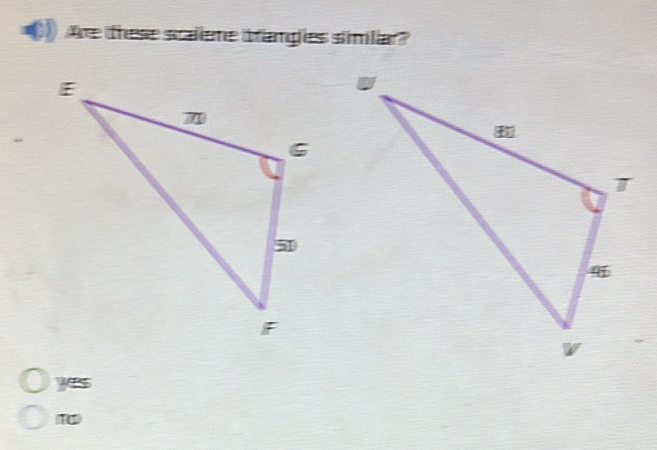 Are these scalere trangles simlar?
ys