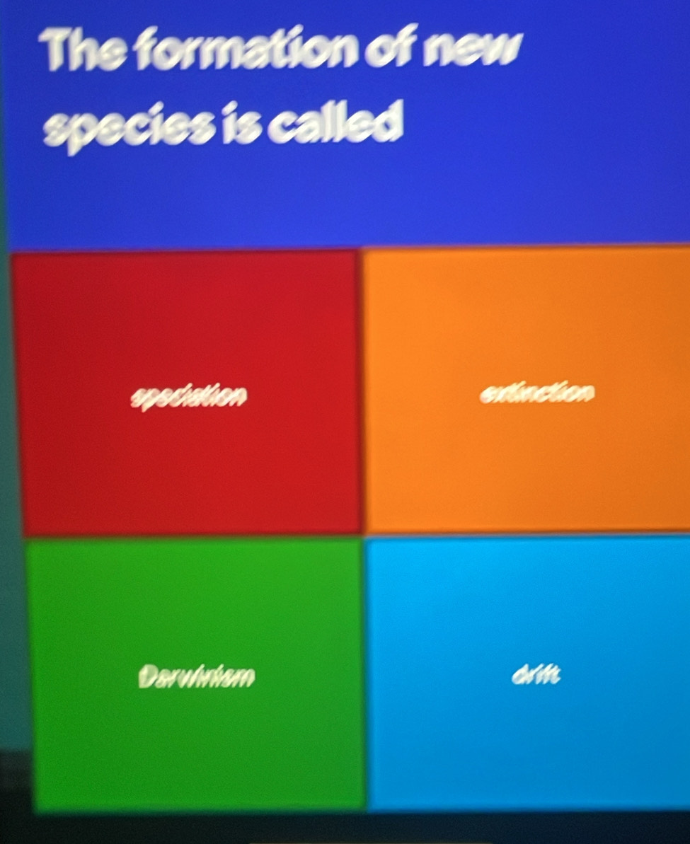 The formation of new 
species is called