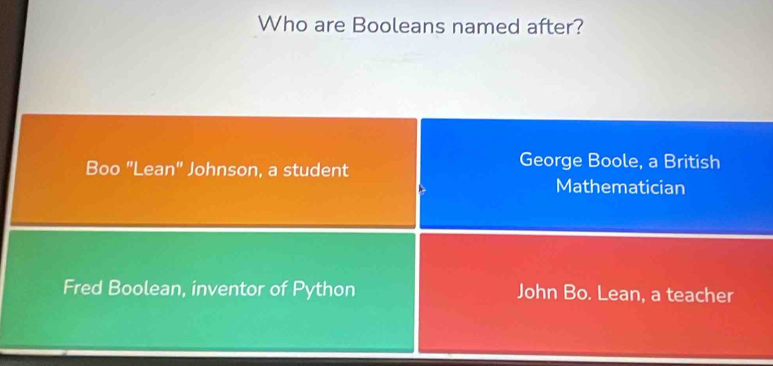 Solved: Who are Booleans named after? Boo 