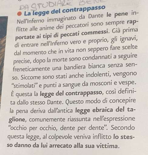 Risolto:La legge del contrappasso Nell'Inferno immaginato da Dante le ...